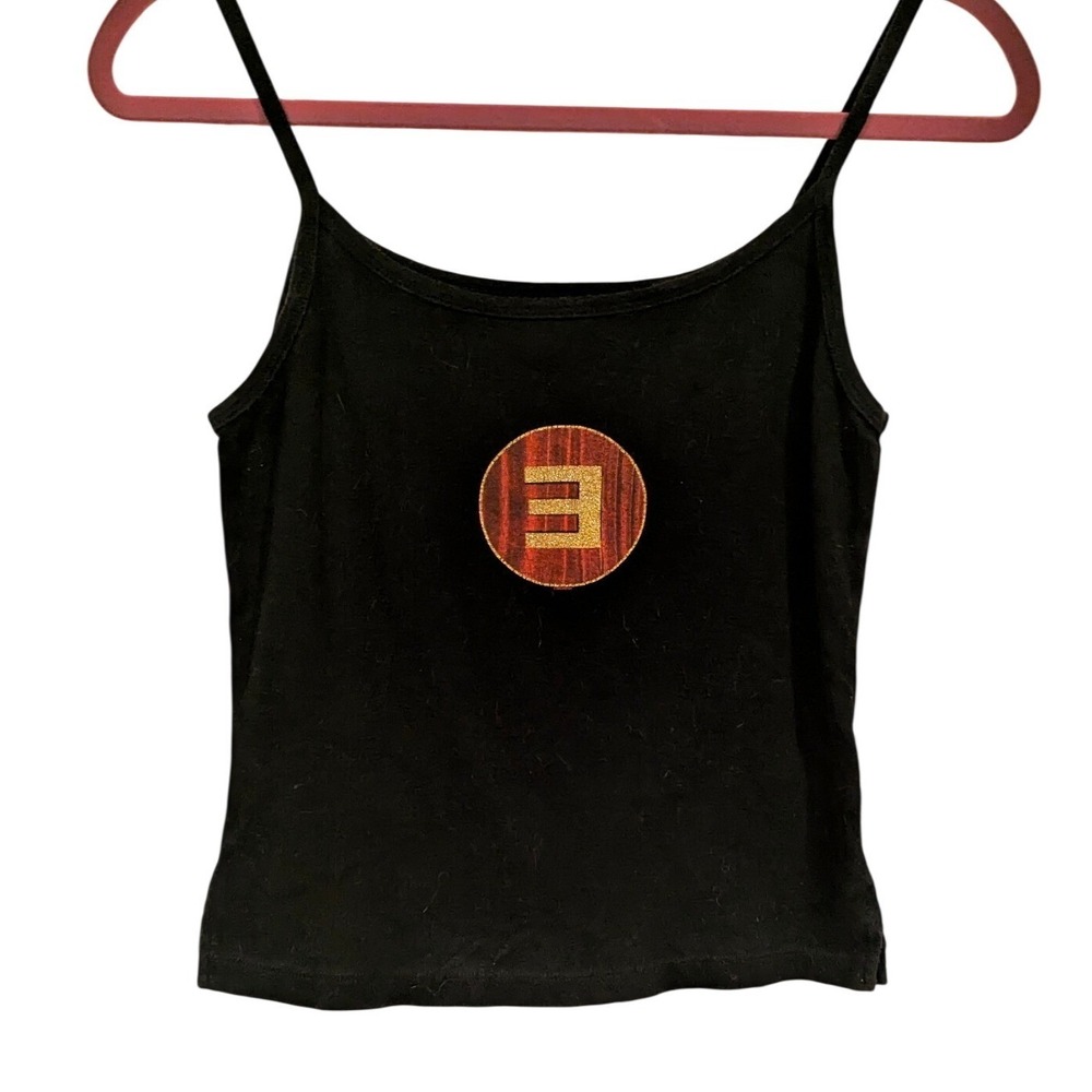 Eminem Slim Shady Cami Tank M Black 90s Y2K Tour Merch Graphic E Logo Vitage